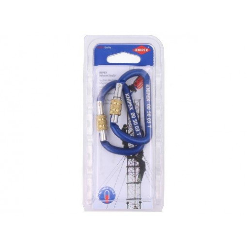 00 50 03 T BK; Snap hook; to work at altitude; Mat: aluminium; 2pcs.; KNIPEX 00 50 03 T BK; Snap hook; to work at altitude; Mat: aluminium; 2pcs.; KNIPEX