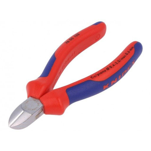 76 05 125; Pliers; side,cutting; ergonomic two-component handles; KNIPEX