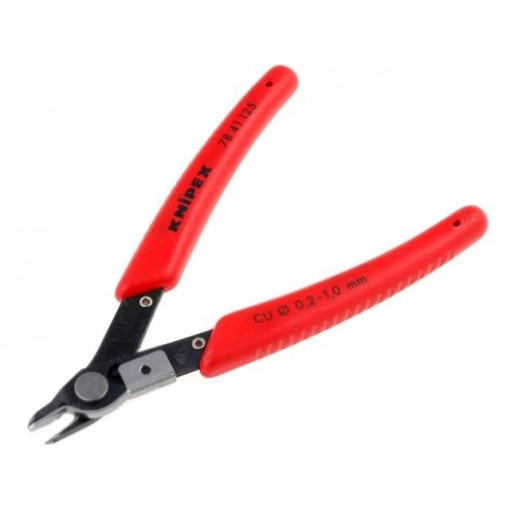 78 41 125; Pliers; side,cutting,precision; with spring; Pliers len: 125mm; KNIPEX