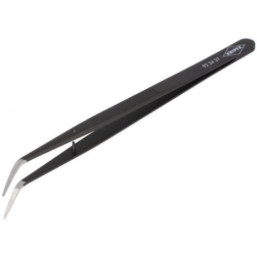 92 34 37; Tweezers; 155mm; for precision works; Blades: curved; KNIPEX