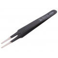 92 58 74 ESD; Tweezers; 120mm; for precision works; Blades: straight,narrowed; KNIPEX