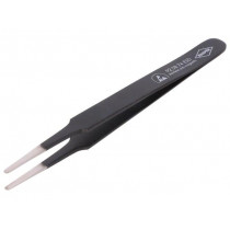 92 58 74 ESD; Tweezers; 120mm; for precision works; Blades: straight,narrowed; KNIPEX