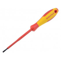 98 20 35; Screwdriver; insulated; slot; 3,5x0,6mm; Blade length: 100mm; KNIPEX