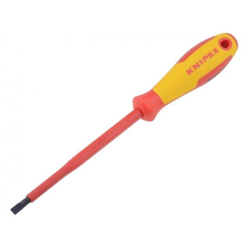 98 20 55; Screwdriver; insulated; slot; 5,5x1,0mm; Blade length: 125mm; KNIPEX