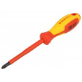 98 25 02; Screwdriver; insulated; Pozidriv®; PZ2; Blade length: 100mm; 1kVAC; KNIPEX