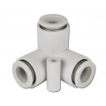 KQ2D06-00A; Tee fitting; angled 90°,plug-in; -1÷10bar; Mat: polypropylene; SMC KQ2D06-00A; Tee fitting; angled 90°,plug-in; -1÷10bar; Mat: polypropylene; SMC