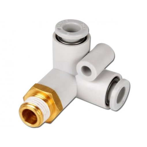 KQ2D06-02AS; Tee fitting; threaded,angled 90°,plug-in; R 1/4