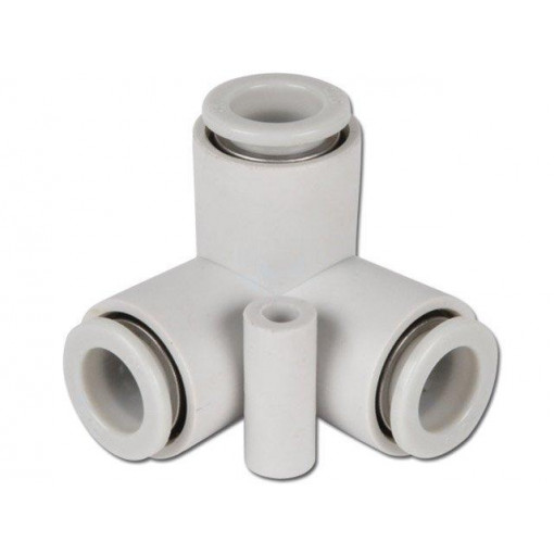 KQ2D10-00A; Tee fitting; angled 90°,plug-in; -1÷10bar; Mat: polypropylene; SMC
