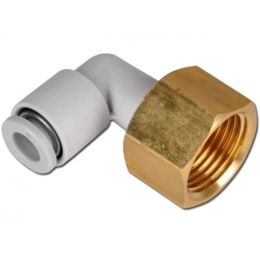 KQ2LF06-03A; Push-in fitting; threaded,angled 90°; Rc 3/8