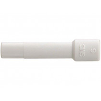 KQ2P-10; Stopper; Ø: 10mm; L: 43mm; Mat: polypropylene; white; SMC