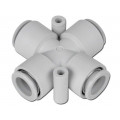 KQ2TW08-00A; Push-in fitting; -1÷10bar; Mat: polypropylene; 4-fold branch; SMC KQ2TW08-00A; Push-in fitting; -1÷10bar; Mat: polypropylene; 4-fold branch; SMC