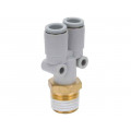 KQ2U08-02AS; Tee fitting; threaded,plug-in; R 1/4 KQ2U08-02AS; Tee fitting; threaded,plug-in; R 1/4
