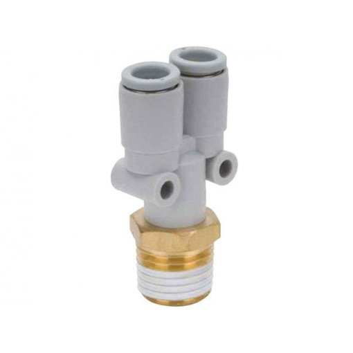 KQ2U08-02AS; Tee fitting; threaded,plug-in; R 1/4