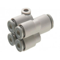 KQ2UD04-06A; Push-in fitting; -1÷10bar; Mat: polypropylene; Øin: 6mm; Øout: 4mm; SMC