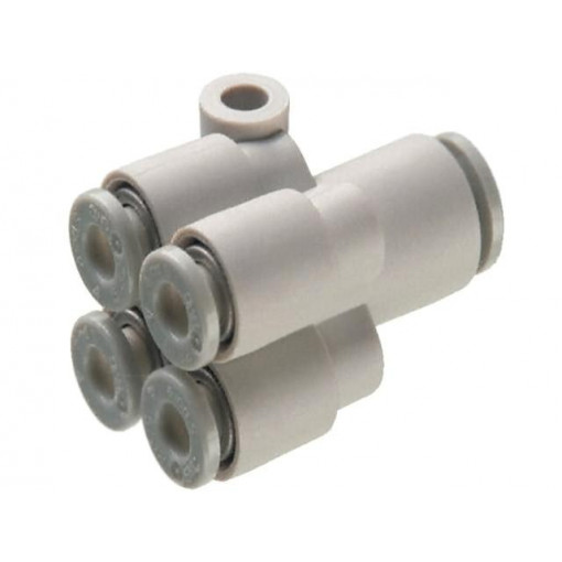 KQ2UD04-06A; Push-in fitting; -1÷10bar; Mat: polypropylene; Øin: 6mm; Øout: 4mm; SMC