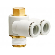 KQ2Z06-02AS; Push-in fitting; threaded,angled 90°; R 1/4