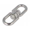KRET-10-A4; Swivel; acid resistant steel A4; for rope; 115mm; Size: 10mm; KRAFTBERG KRET-10-A4; Swivel; acid resistant steel A4; for rope; 115mm; Size: 10mm; KRAFTBERG