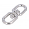 KRET-8-A4; Swivel; acid resistant steel A4; for rope; 90mm; Size: 8mm; KRAFTBERG KRET-8-A4; Swivel; acid resistant steel A4; for rope; 90mm; Size: 8mm; KRAFTBERG