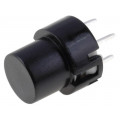 KS01-BV-BK; Switch: keypad; Pos: 2; SPST-NO; 0.01A/35VDC; black; THT; 1.3N; round; HIGHLY