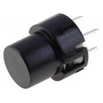 KS01-BV-BK; Switch: keypad; Pos: 2; SPST-NO; 0.01A/35VDC; black; THT; 1.3N; round; HIGHLY KS01-BV-BK; Switch: keypad; Pos: 2; SPST-NO; 0.01A/35VDC; black; THT; 1.3N; round; HIGHLY