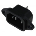 KS-102; Connector: AC supply; socket; male; 10A; 250VAC; IEC 60320; C14 (E); CANAL ELECTRONIC
