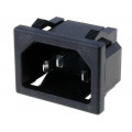 KS-202; Connector: AC supply; socket; male; 10A; 250VAC; IEC 60320; C14 (E); CANAL ELECTRONIC