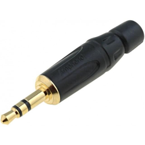 KS3PB-AU; Plug; Jack 3,5mm; male; stereo; straight; for cable; soldering; AMPHENOL