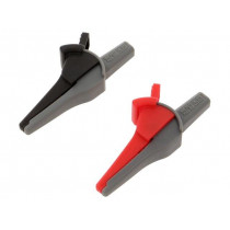 FTF000370012; Crocodile clip; 16A; red and black; Socket size: 4mm; L: 94mm; BEHA-AMPROBE
