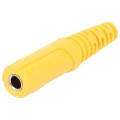 KU 09 L NI/GE; Socket; 4mm banana; 32A; 70VDC; yellow; nickel plated; on cable; SCHÜTZINGER