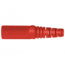 KU 09 L NI/RT; Socket; 4mm banana; 32A; 70VDC; red; nickel plated; on cable; Ø: 4mm; SCHÜTZINGER