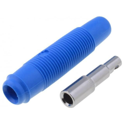 KUN30BL; Socket; 4mm banana; 16A; 60VDC; blue; nickel plated; on cable; 3mΩ; HIRSCHMANN T&M KUN30BL; Socket; 4mm banana; 16A; 60VDC; blue; nickel plated; on cable; 3mΩ; HIRSCHMANN T&M