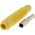 KUN30-YELLOW; Socket; 4mm banana; 16A; 60VDC; yellow; nickel plated; on cable; HIRSCHMANN T&M KUN30-YELLOW; Socket; 4mm banana; 16A; 60VDC; yellow; nickel plated; on cable; HIRSCHMANN T&M