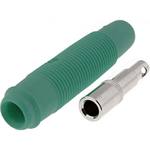 ; Socket; 4mm banana; 16A; 60VDC; green; nickel plated; on cable; HIRSCHMANN T&M ; Socket; 4mm banana; 16A; 60VDC; green; nickel plated; on cable; HIRSCHMANN T&M