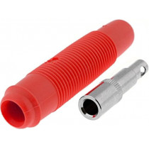 KUN30RT; Socket; 4mm banana; 16A; 60VDC; red; nickel plated; on cable; 3mΩ; HIRSCHMANN T&M