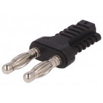 KURZ 10-4 IG MB NI/SW; Stackable safety shunt; banana 4mm socket,banana 4mm plug x2; SCHÜTZINGER