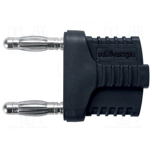 KURZ 19-4 IG MB NI/SW; Stackable safety shunt; banana 4mm socket,banana 4mm plug x2; SCHÜTZINGER
