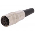 KV 80; Connector: M16; plug; female; soldering; for cable; PIN: 8; 5A; 60V; LUMBERG
