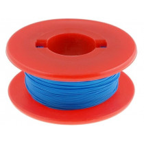 ; Wire; solid; Cu; 30AWG; blue; kynar 460 (PVDF); 300V; 50m; BQ CABLE