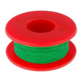 ; Wire; solid; Cu; 30AWG; green; kynar 460 (PVDF); 300V; 50m; BQ CABLE