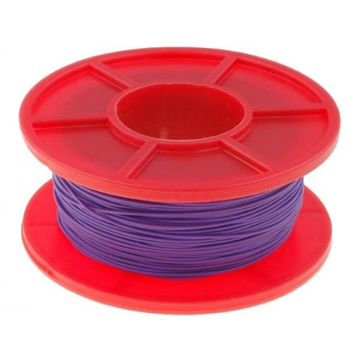 ; Wire; solid; Cu; 30AWG; violet; kynar 460 (PVDF); 300V; 50m; BQ CABLE
