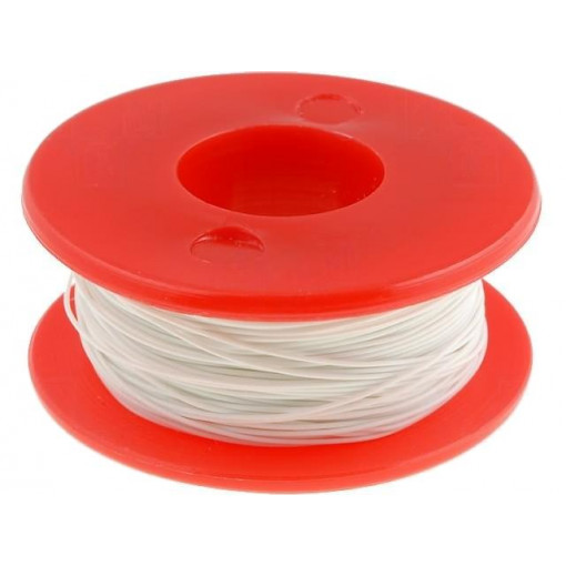 ; Wire; solid; Cu; 30AWG; white; kynar 460 (PVDF); 300V; 50m; BQ CABLE