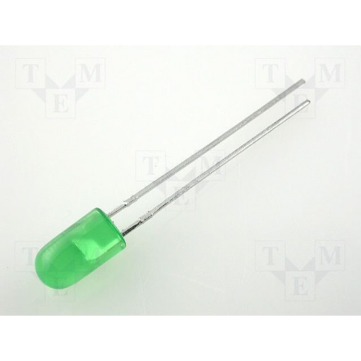 L-1503GD; LED; 5mm; green; 5÷20mcd; 60°; 20mA; 2.2÷2.5V; Front: convex; KINGBRIGHT ELECTRONIC