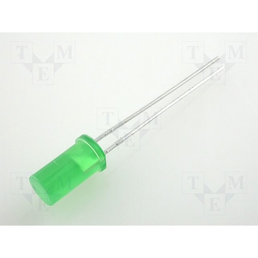 L-483GDT; LED; 5mm; green; 1÷4mcd; 100°; 20mA; 2.2÷2.5V; Front: flat; KINGBRIGHT ELECTRONIC