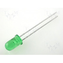 L-53GT; LED; 5mm; green; 20÷60mcd; 30°; 20mA; 2.2÷2.5V; Front: convex; KINGBRIGHT ELECTRONIC
