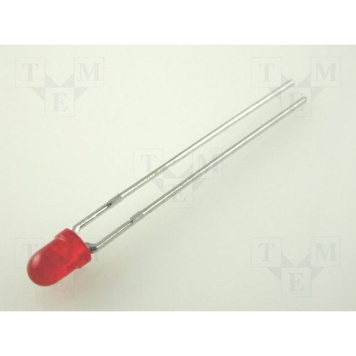 L-934ID-12V; LED; 3mm; red; 8÷20mcd; 60°; Front: convex; Pitch: 2.54mm; KINGBRIGHT ELECTRONIC
