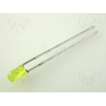 L-934LYD; LED; 3mm; yellow; 0.8÷3.2mcd; 60°; Front: convex; Pitch: 2.54mm; KINGBRIGHT ELECTRONIC