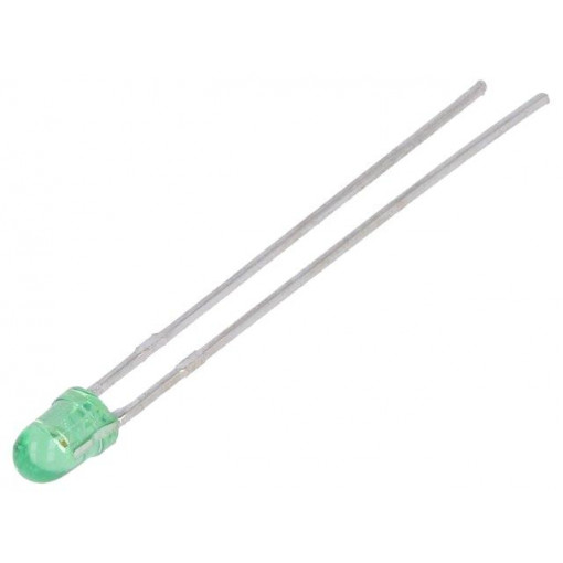 L-934PGT; LED; 3mm; green; 4÷12mcd; 30°; Front: convex; No.of term: 2; KINGBRIGHT ELECTRONIC