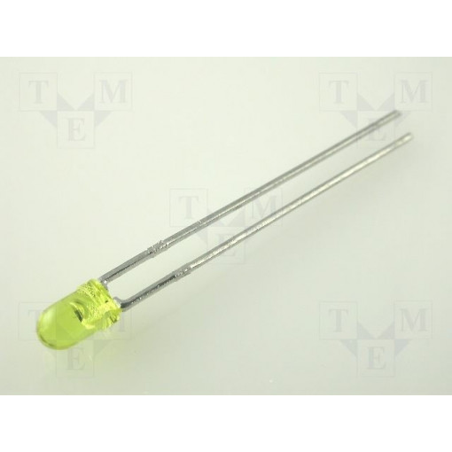 L-934YT; LED; 3mm; yellow; 10÷50mcd; 50°; Front: convex; KINGBRIGHT ELECTRONIC