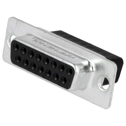 L177RRA15S; D-Sub; PIN: 15; plug; female; for cable; crimped; Type: w/o contacts; AMPHENOL