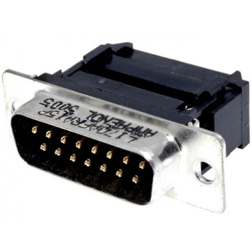 L17DAFRA15P; D-Sub; PIN: 15; plug; male; for ribbon cable; IDC; Contacts: brass; AMPHENOL